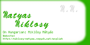 matyas miklosy business card