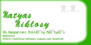 matyas miklosy business card